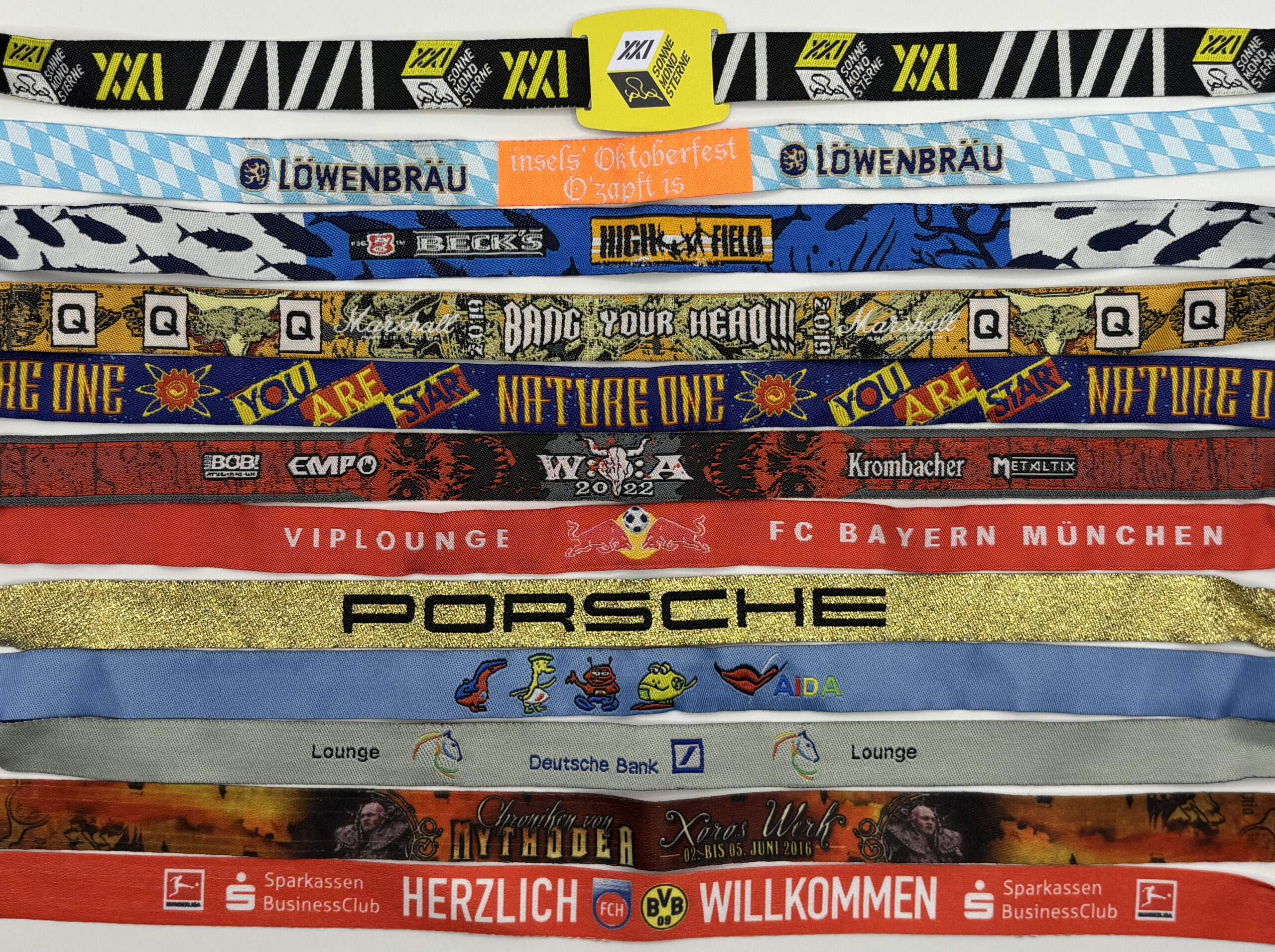 Pulseras personalizadas para festivales, pulseras RFID, pulseras de control y pulseras de acceso para festivales, conciertos, eventos deportivos y otros actos en Alemania