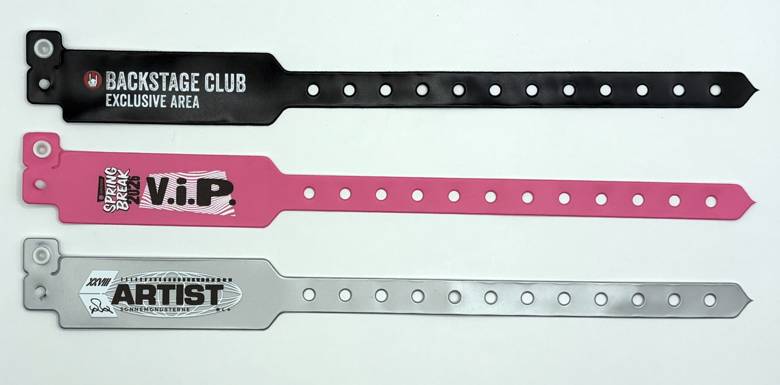 Pulseras de plástico personalizadas para festivales y eventos